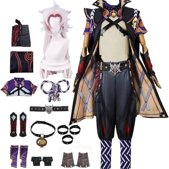GENSHIN IMPACT Arataki ITTO Cosplay and Wig size L NEW - Picture 1 of 7